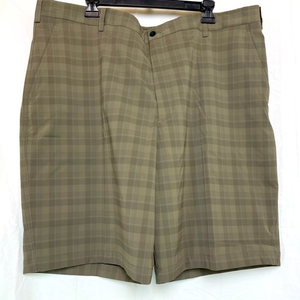 Nike Golf Plaid Short FitDry Neutral Brown Tan Blue White PolyesterSpandex Sz.42